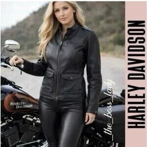NWT Harley Davidson Womans Modular System Captains leather Jacket black Sz L zip